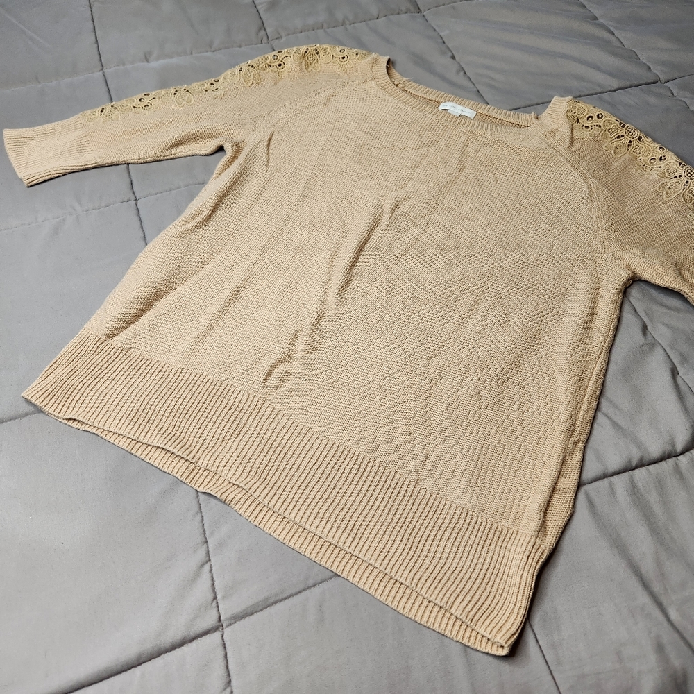 New York & Company Lace Tan Sweater